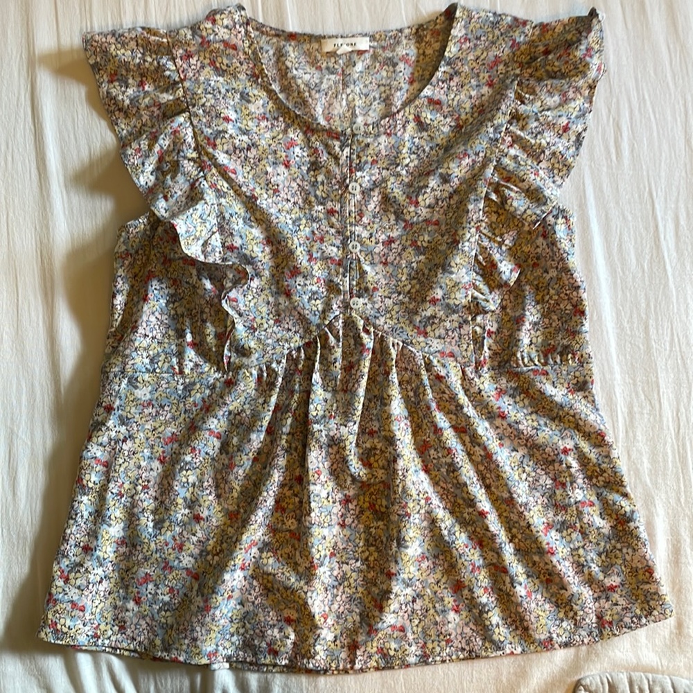 Pleione Ruffled Top, Size S